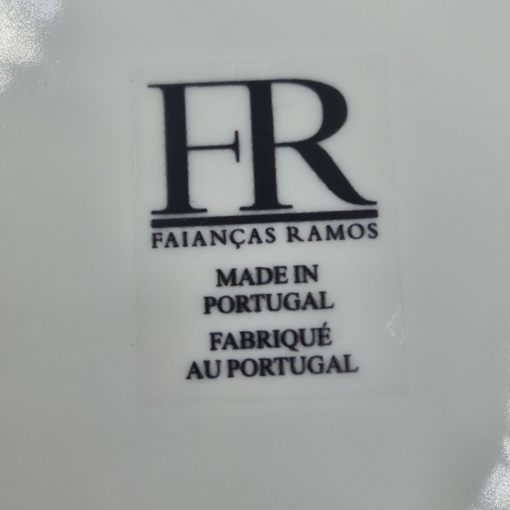 Faiancas Ramos White Ceramic Embossed Bead Decorative Bowl Made In Portugal 9.5" - Picture 2 of 6